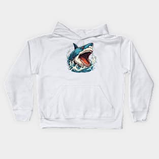 SHARK AND JAWS COLORED CARTOON STYLE, CROCO Kids Hoodie